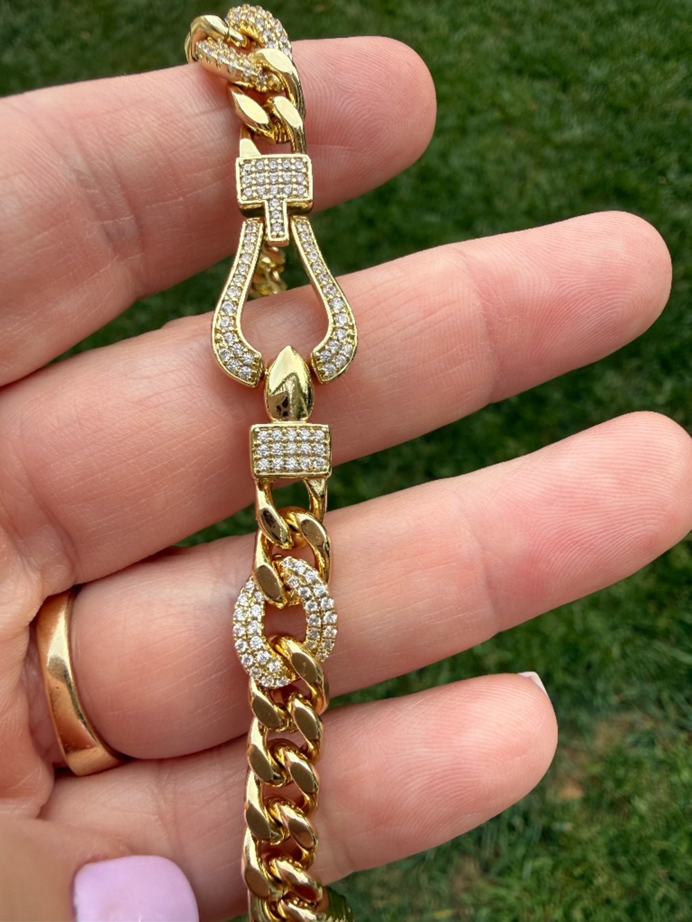 Gold Horsebit with pave accents - Country Lovers Bracelet